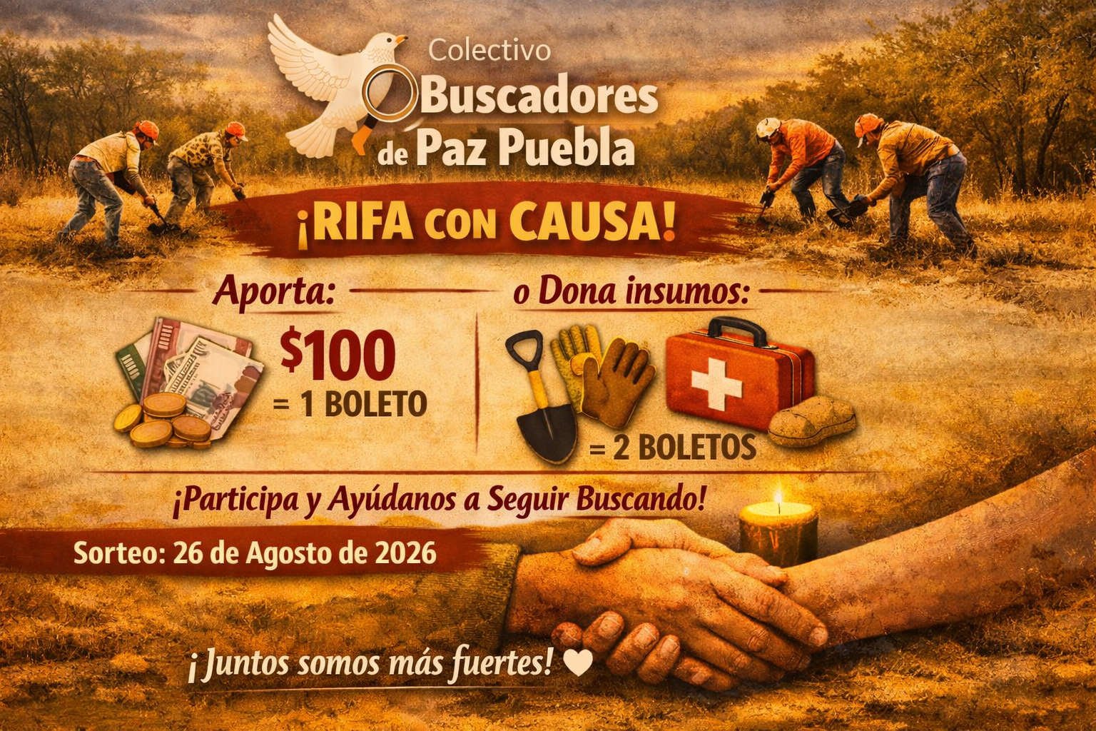 Rifa con Causa: Apoyemos al Colectivo Buscadores de Paz Puebla